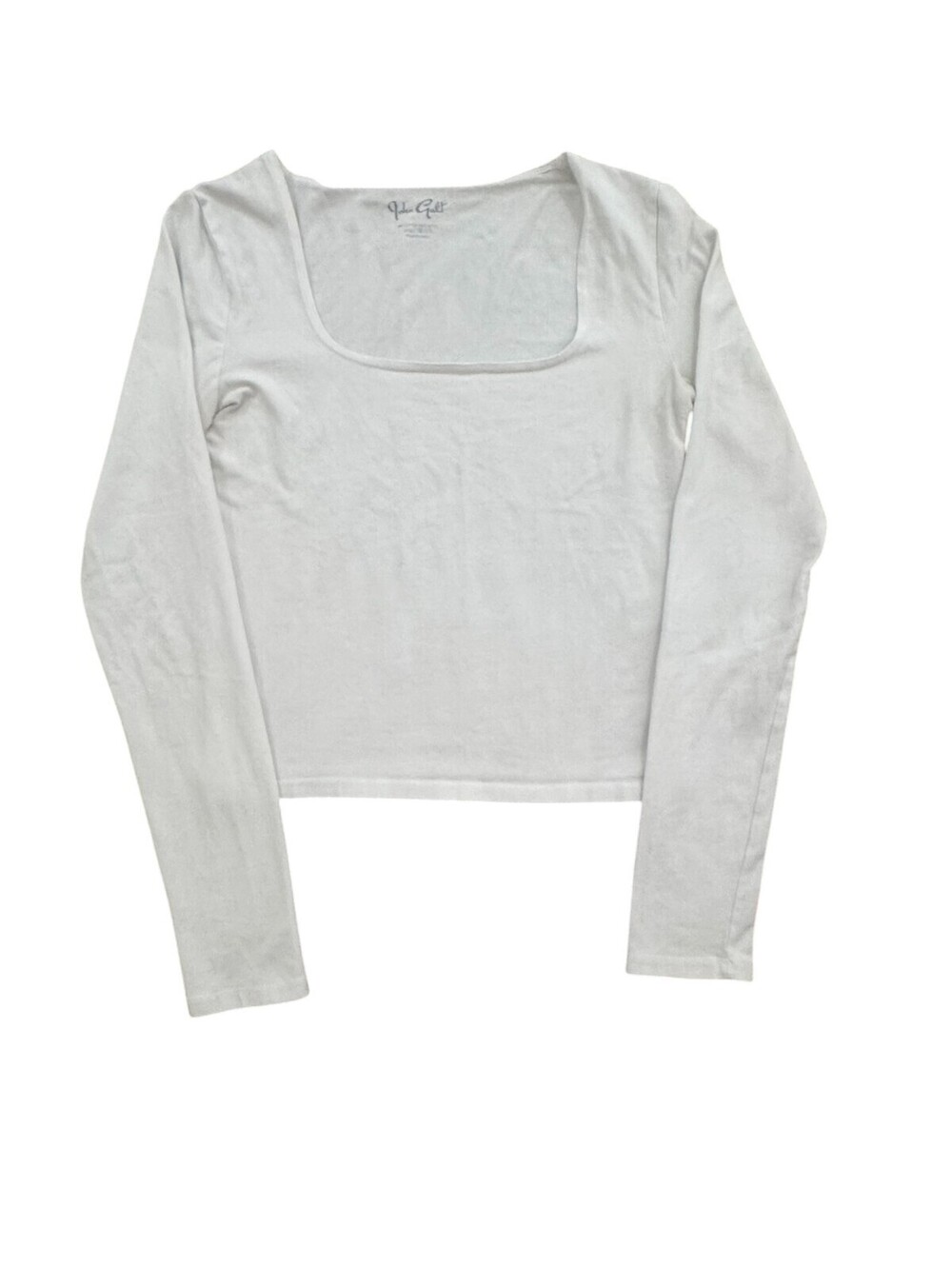 Brandy Melville / John Galt Square Neck White Long Sleeve Tee - One Size